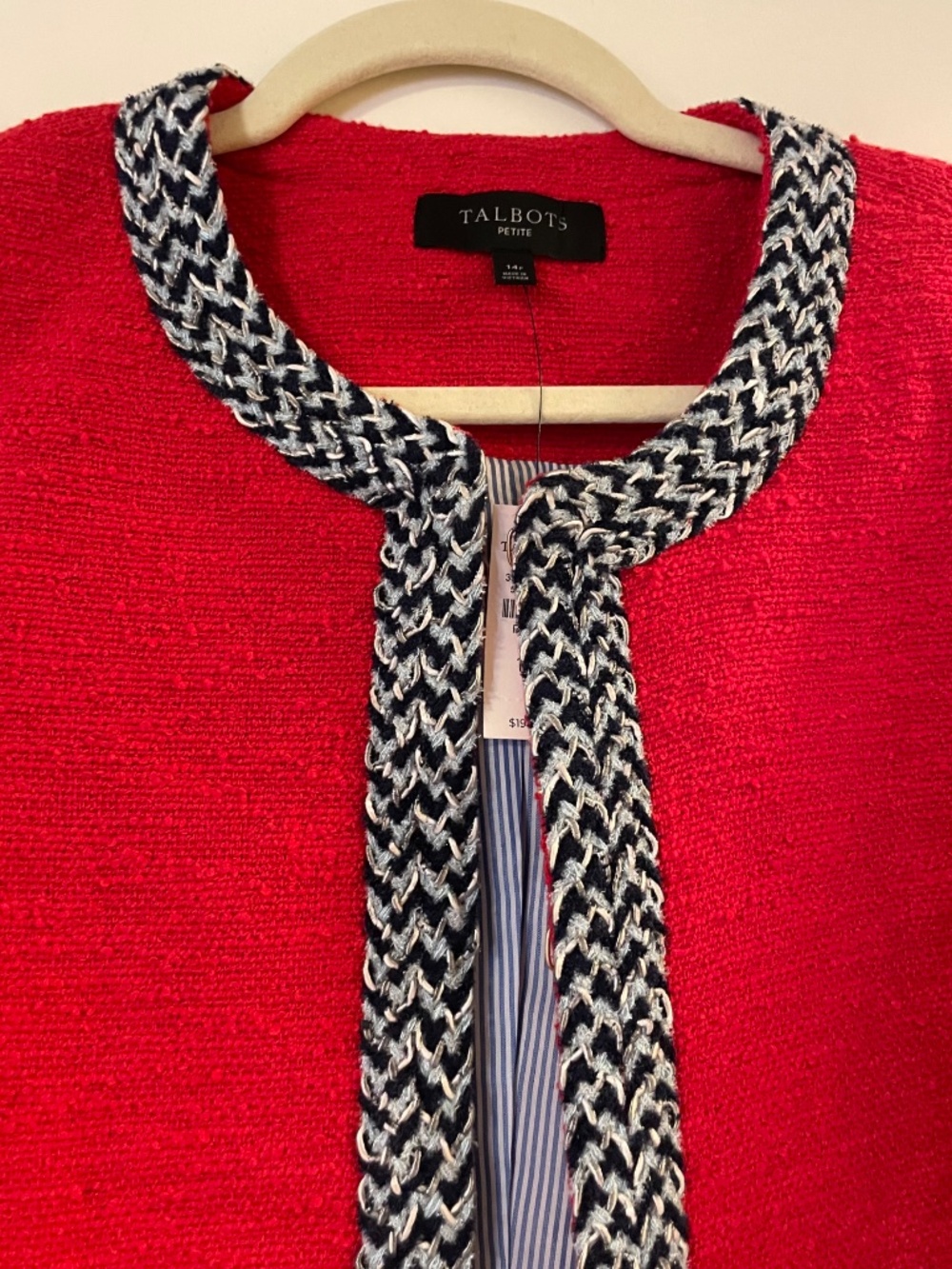 NWT - Talbots Tweed Tipped Jacket - 14P - Picture 2 of 12